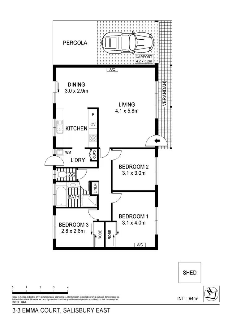 Floorplan of Homely unit listing, 3/3 Emma Court, Salisbury East SA 5109