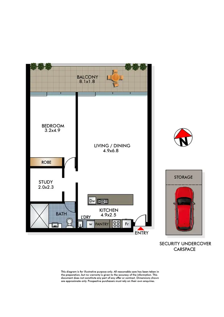 Floorplan of Homely apartment listing, 1402/3 Kings Cross Road, Rushcutters Bay NSW 2011