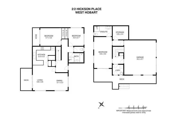 Floorplan of Homely townhouse listing, 2/2 Hickson Place, West Hobart TAS 7000