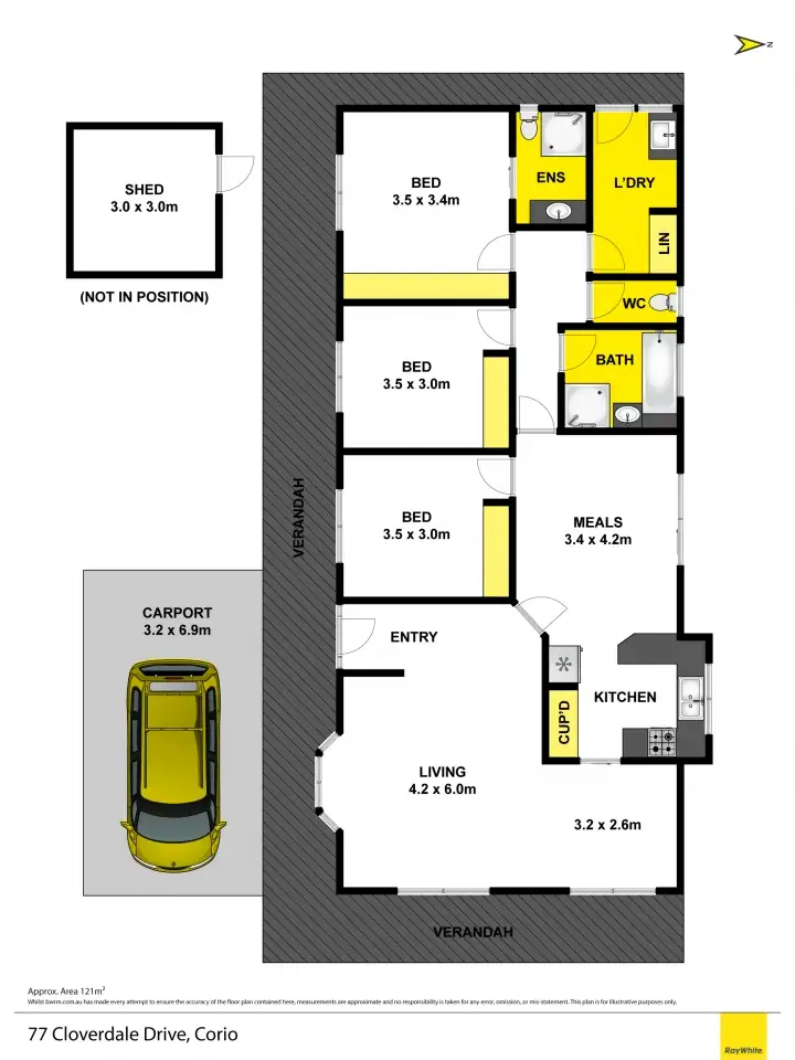 Floorplan of Homely house listing, 77 Cloverdale Drive, Corio VIC 3214