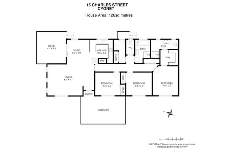 Floorplan of Homely house listing, 15 Charles Street, Cygnet TAS 7112