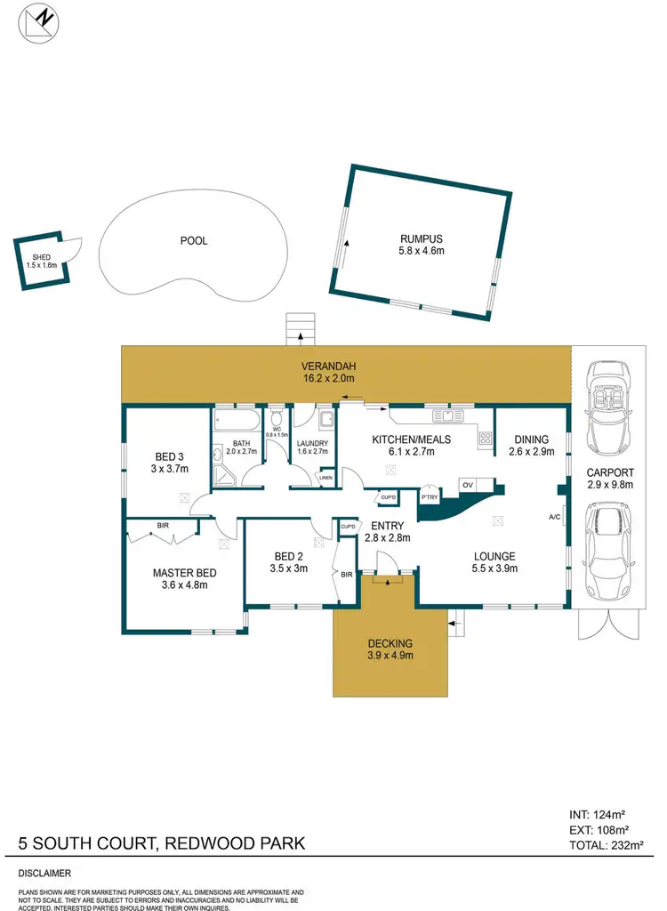 Floorplan of Homely house listing, 5 South Court, Redwood Park SA 5097