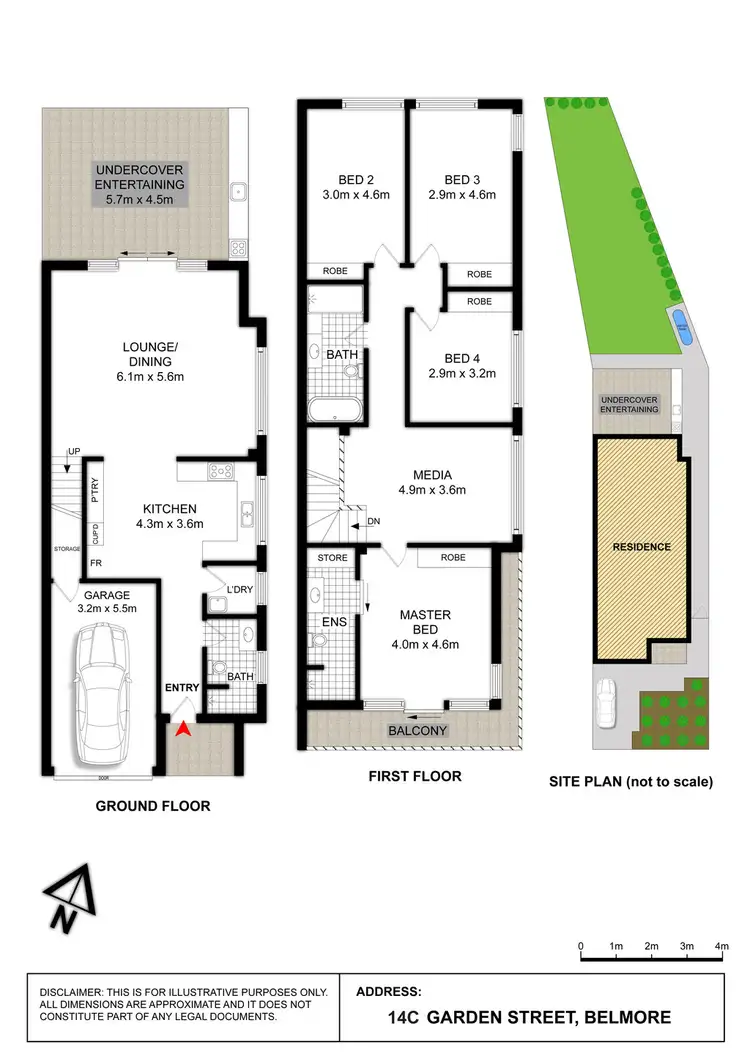 Floorplan of Homely semi-detached listing, 14C Garden Street, Belmore NSW 2192