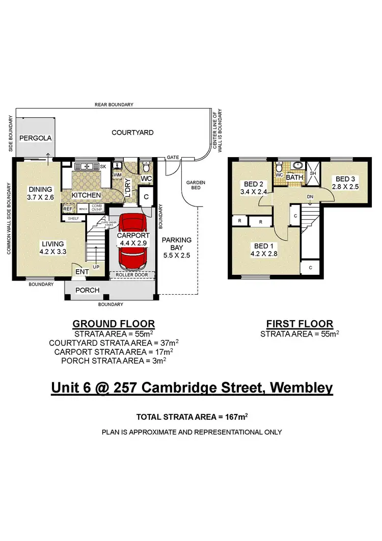 Floorplan of Homely townhouse listing, 6/257 Cambridge Street, Wembley WA 6014
