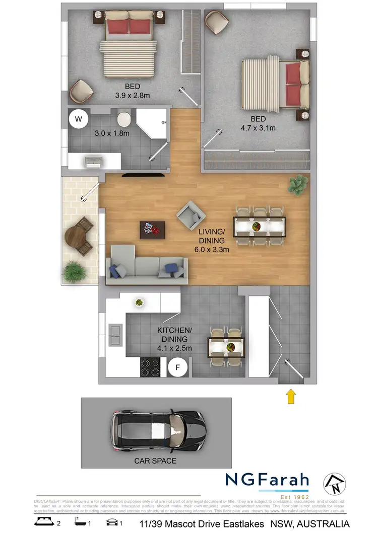 Floorplan of Homely unit listing, 11/39 Mascot Drive, Eastlakes NSW 2018