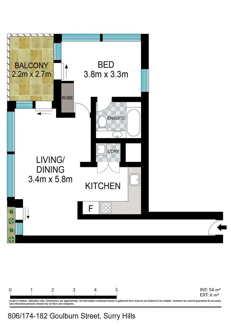 Floorplan of Homely unit listing, 806/174-182 Goulburn Street, Surry Hills NSW 2010