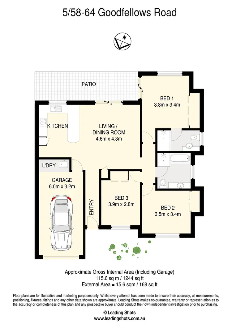 Floorplan of Homely townhouse listing, 5/58-64 Goodfellows Road, Kallangur QLD 4503