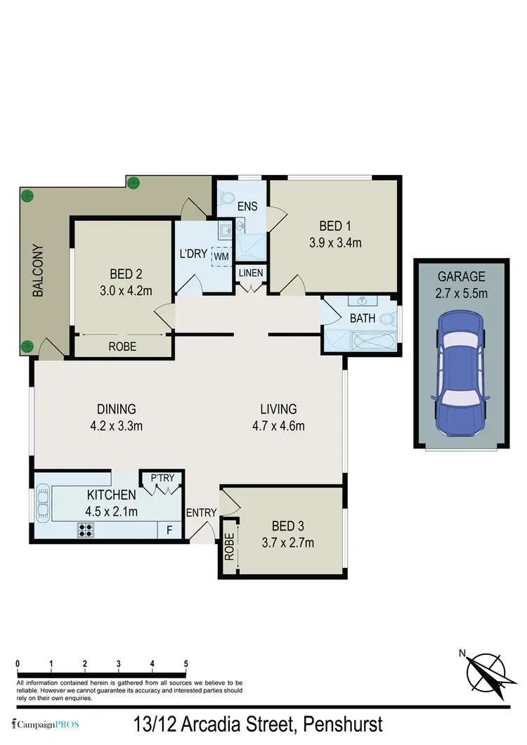 Floorplan of Homely unit listing, 13/12 Arcadia Street, Penshurst NSW 2222