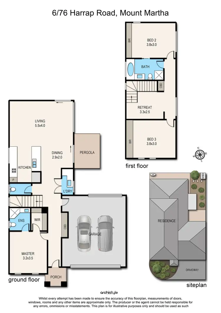 Floorplan of Homely townhouse listing, 6/76 Harrap Road, Mount Martha VIC 3934