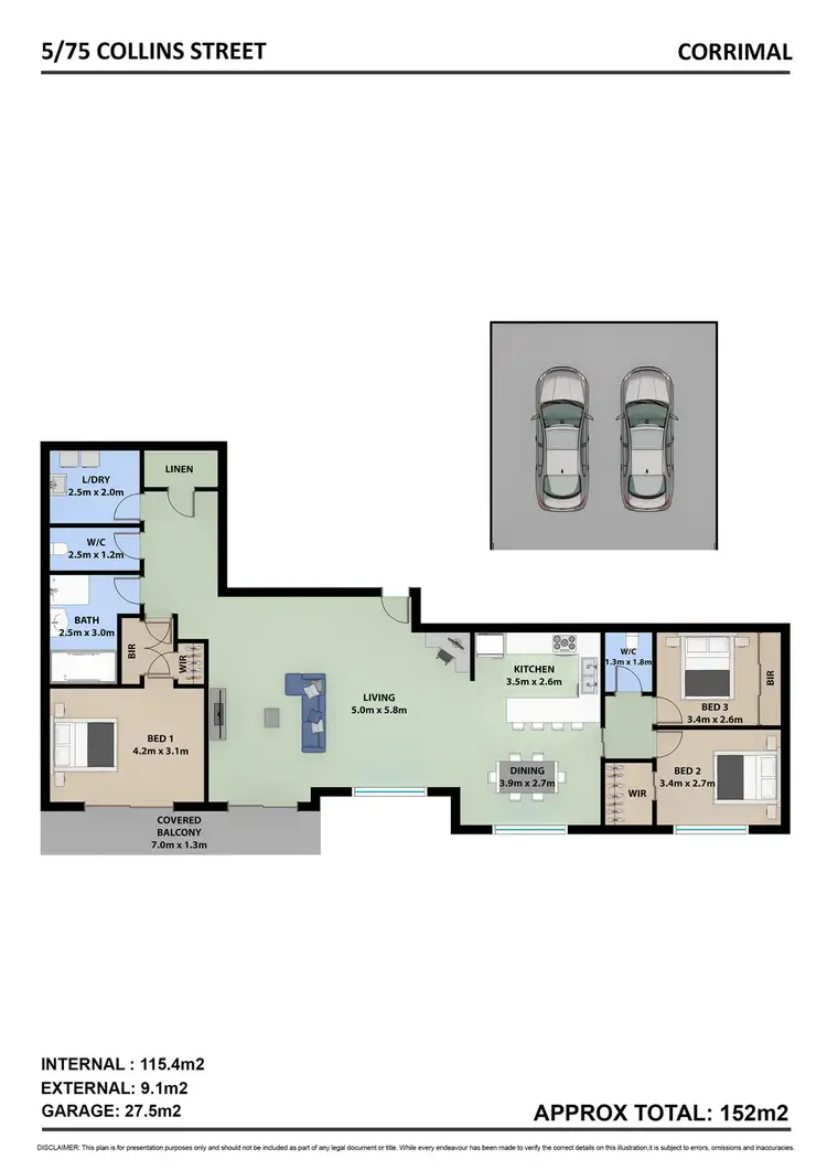 Floorplan of Homely apartment listing, 5/75 Collins Street, Corrimal NSW 2518