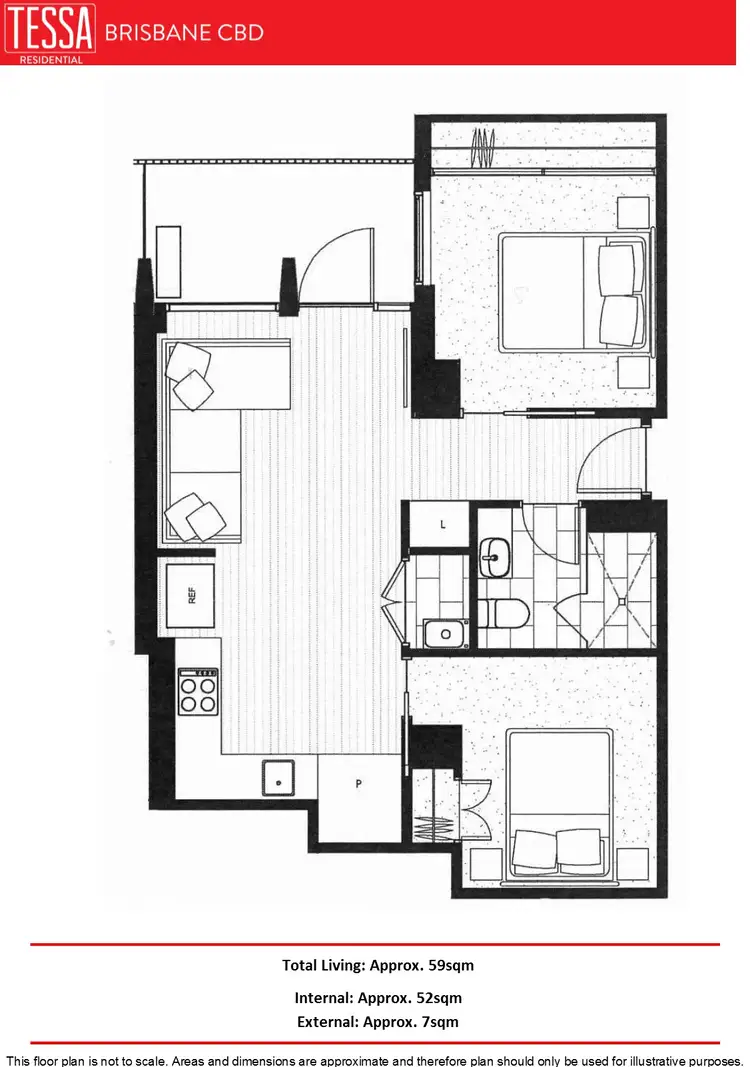 Floorplan of Homely apartment listing, 1406/477 Boundary Street, Spring Hill QLD 4000