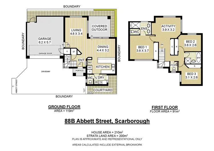Floorplan of Homely townhouse listing, 88B Abbett Street, Scarborough WA 6019