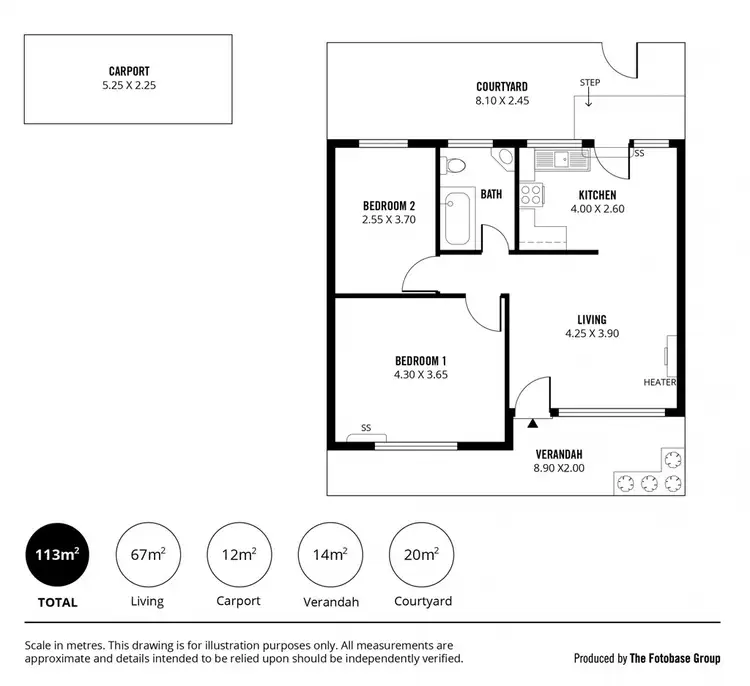Floorplan of Homely unit listing, 2/14 Amelia Street, Hove SA 5048