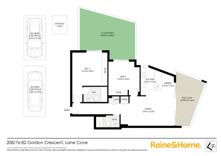 Floorplan of Homely apartment listing, 208/76 Gordon Crescent, Lane Cove NSW 2066