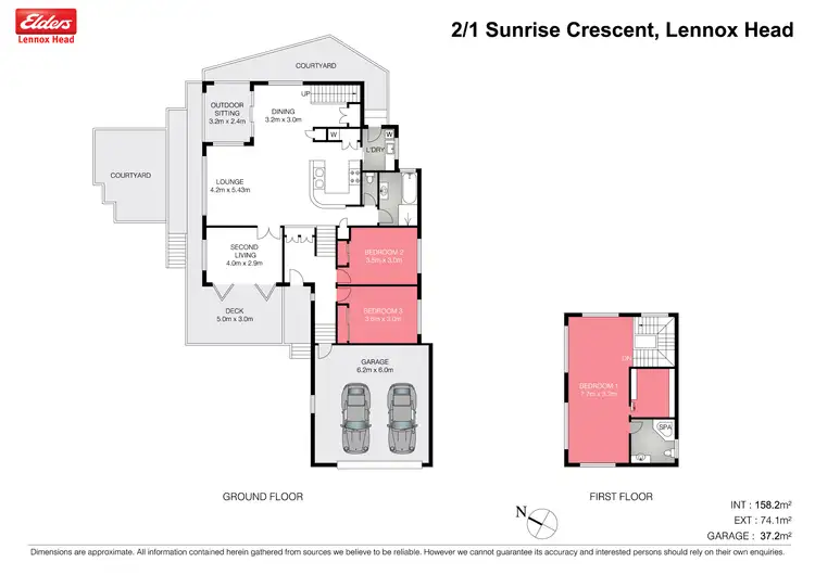 Floorplan of Homely semi-detached listing, 2/1 Sunrise Crescent, Lennox Head NSW 2478