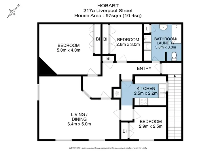 Floorplan of Homely apartment listing, 3/217 Liverpool Street, Hobart TAS 7000
