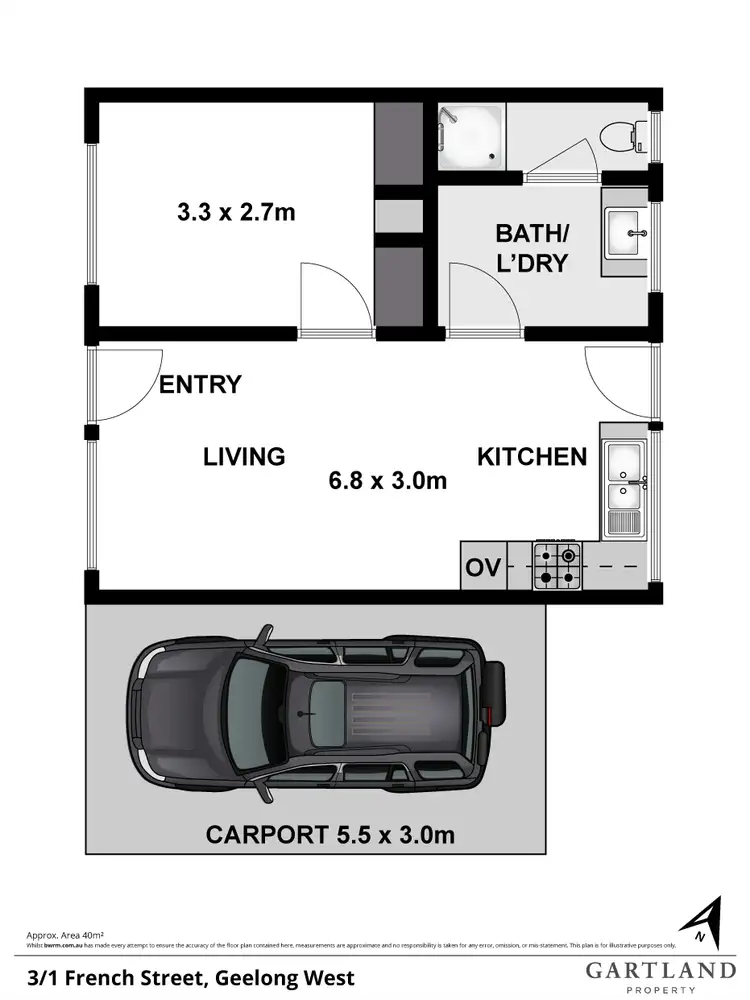 Floorplan of Homely unit listing, 3/1 French Street, Geelong West VIC 3218
