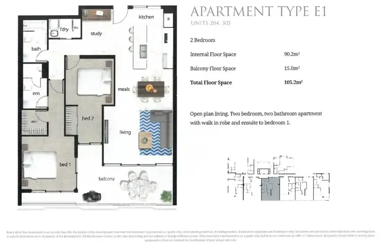 Floorplan of Homely unit listing, 305 / 2 Bay Street, 'Bay Grand', Tweed Heads NSW 2485