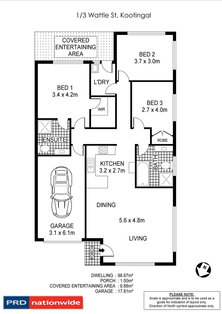 Floorplan of Homely house listing, 1/3 Wattle Street, Kootingal NSW 2352