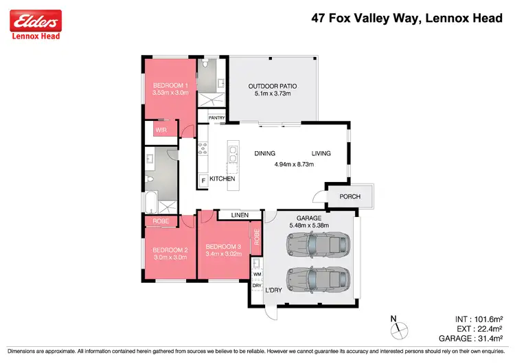Floorplan of Homely semi-detached listing, 47 Fox Valley Way, Lennox Head NSW 2478