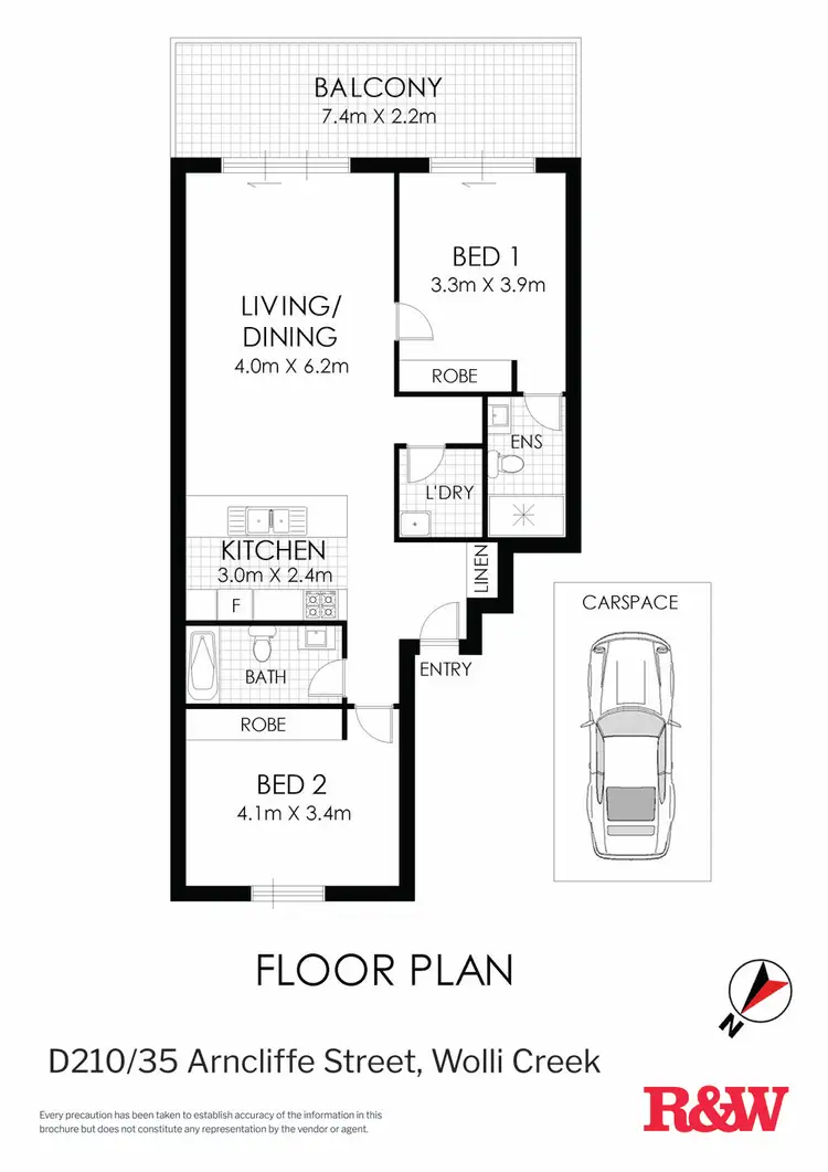 Floorplan of Homely apartment listing, D210/35 Arncliffe Street, Wolli Creek NSW 2205