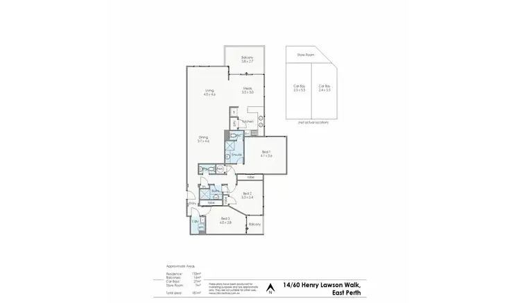 Floorplan of Homely apartment listing, 14/60-62 Henry Lawson Walk, East Perth WA 6004