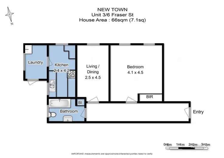 Floorplan of Homely apartment listing, 3/6 Fraser Street, New Town TAS 7008