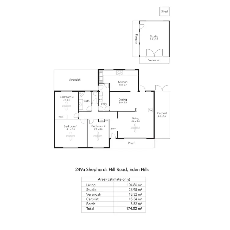 Floorplan of Homely house listing, 249a Shepherds Hill Rd, Eden Hills SA 5050