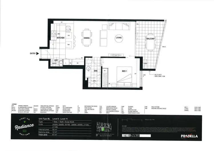 Floorplan of Homely apartment listing, 20606/15 Beesley Street, West End QLD 4101