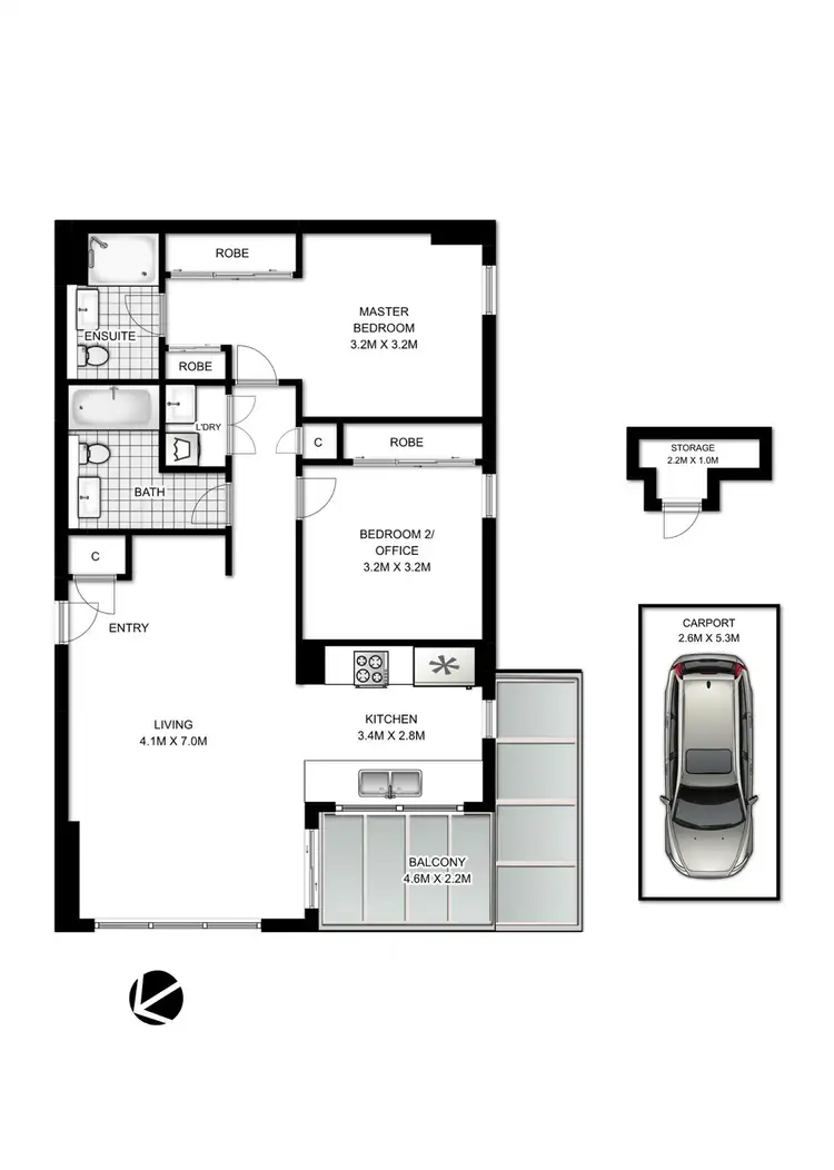 Floorplan of Homely apartment listing, 307/33 Harvey Street, Little Bay NSW 2036