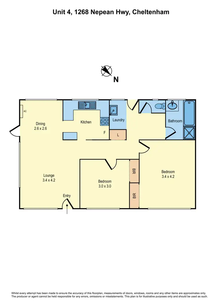Floorplan of Homely unit listing, 4/1268 Nepean Highway, Cheltenham VIC 3192