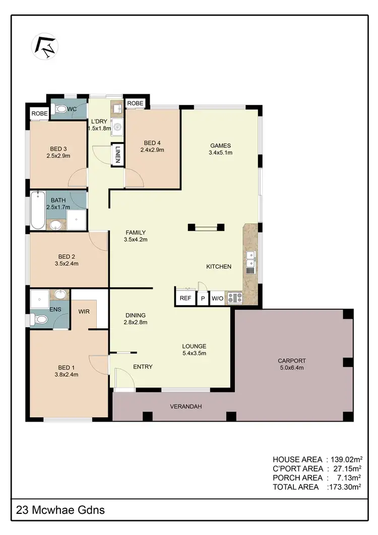 Floorplan of Homely house listing, 23 McWhae Gardens, Bayswater WA 6053