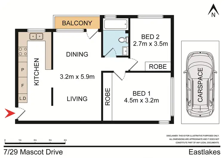 Floorplan of Homely unit listing, 7/29 Mascot Drive, Eastlakes NSW 2018