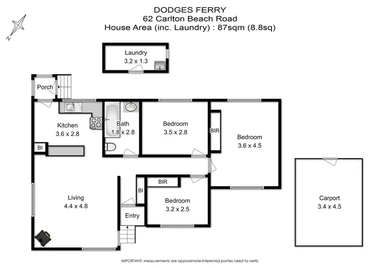 Floorplan of Homely house listing, 62 Carlton Beach Road, Dodges Ferry TAS 7173