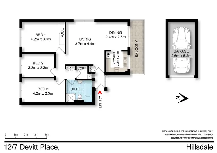 Floorplan of Homely unit listing, 12/7 Devitt Place, Hillsdale NSW 2036