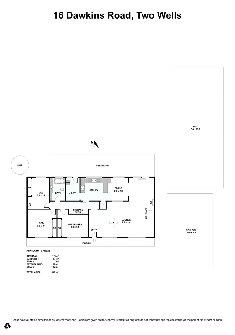 Floorplan of Homely house listing, 16 Dawkins Road, Two Wells SA 5501