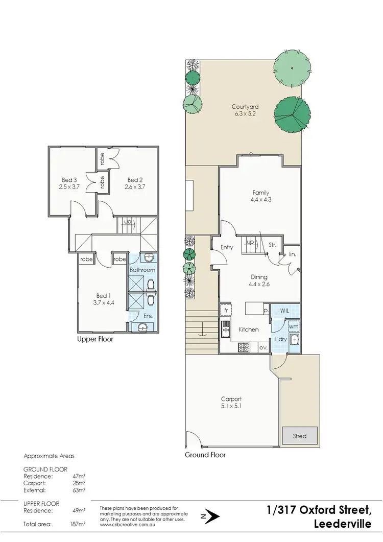 Floorplan of Homely townhouse listing, 1/317 Oxford Street, Leederville WA 6007