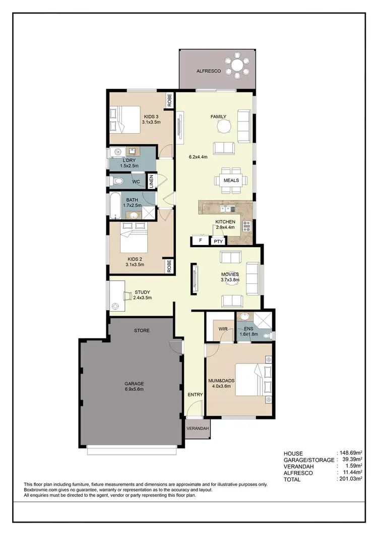 Floorplan of Homely house listing, 13 Serisier Parkway, Queens Park WA 6107