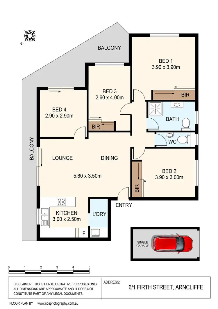 Floorplan of Homely unit listing, 6/1 Firth Street, Arncliffe NSW 2205