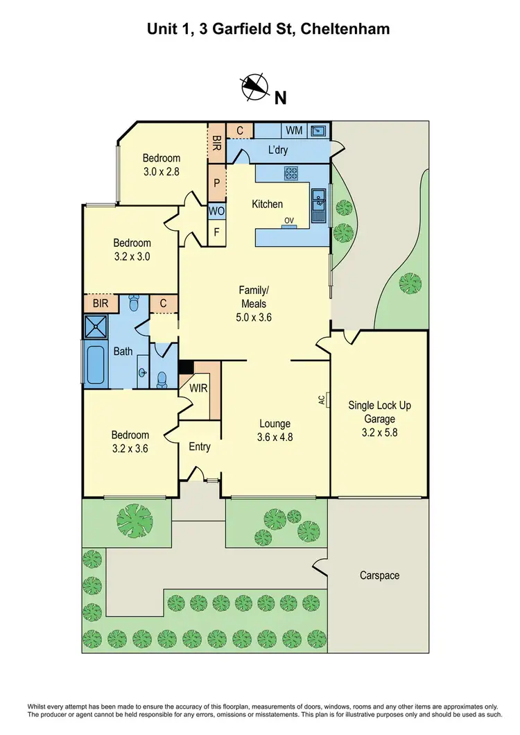 Floorplan of Homely unit listing, 1/3 Garfield Street, Cheltenham VIC 3192