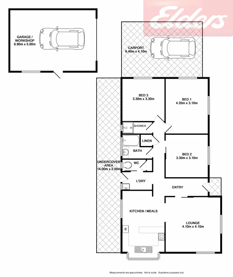 Floorplan of Homely house listing, 1 Wornes Drive, Wodonga VIC 3690