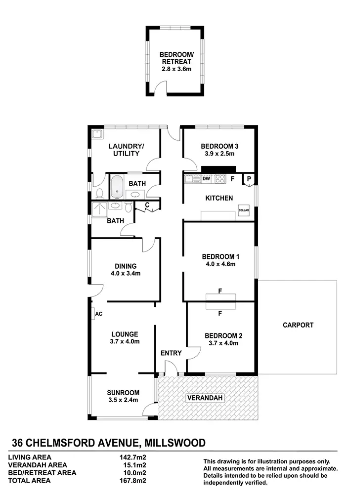 Floorplan of Homely house listing, 36 Chelmsford Avenue, Millswood SA 5034