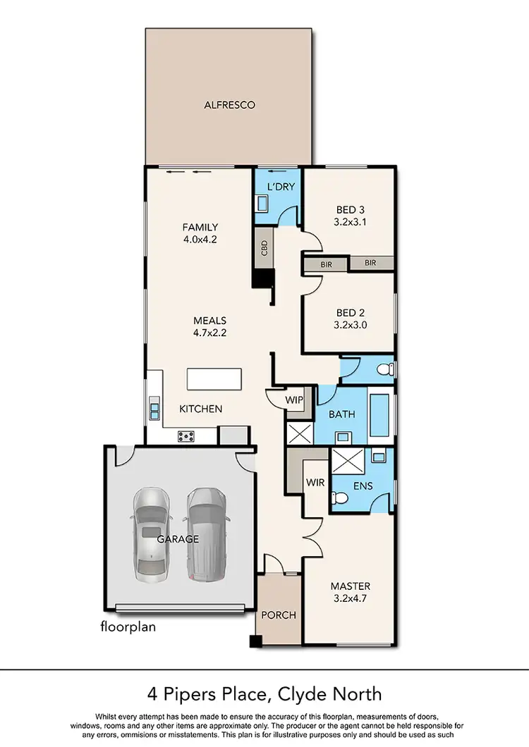 Floorplan of Homely house listing, 4 Pipers Place, Clyde North VIC 3978