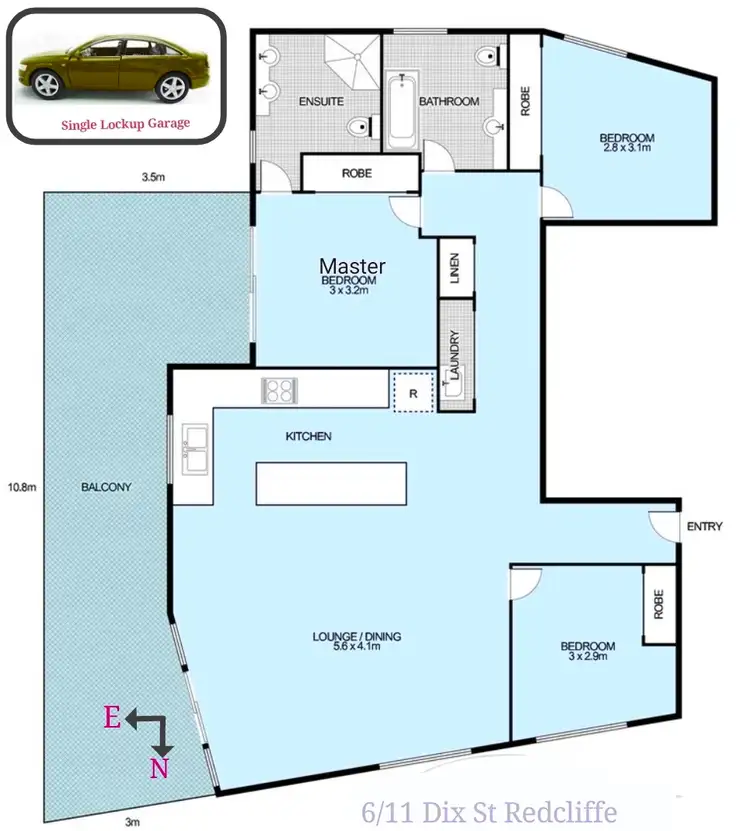 Floorplan of Homely apartment listing, 6/11 Dix Street, Redcliffe QLD 4020