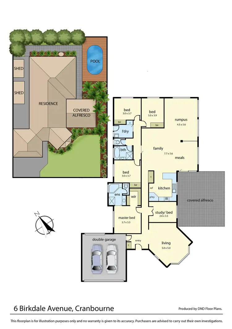 Floorplan of Homely house listing, 6 Birkdale Avenue, Cranbourne VIC 3977