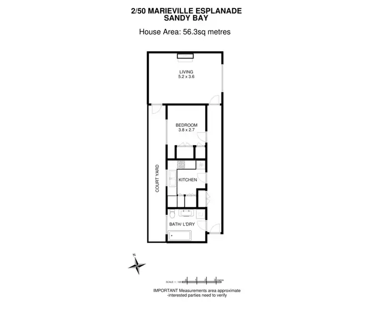 Floorplan of Homely unit listing, 2/50 Marieville Esplanade, Sandy Bay TAS 7005