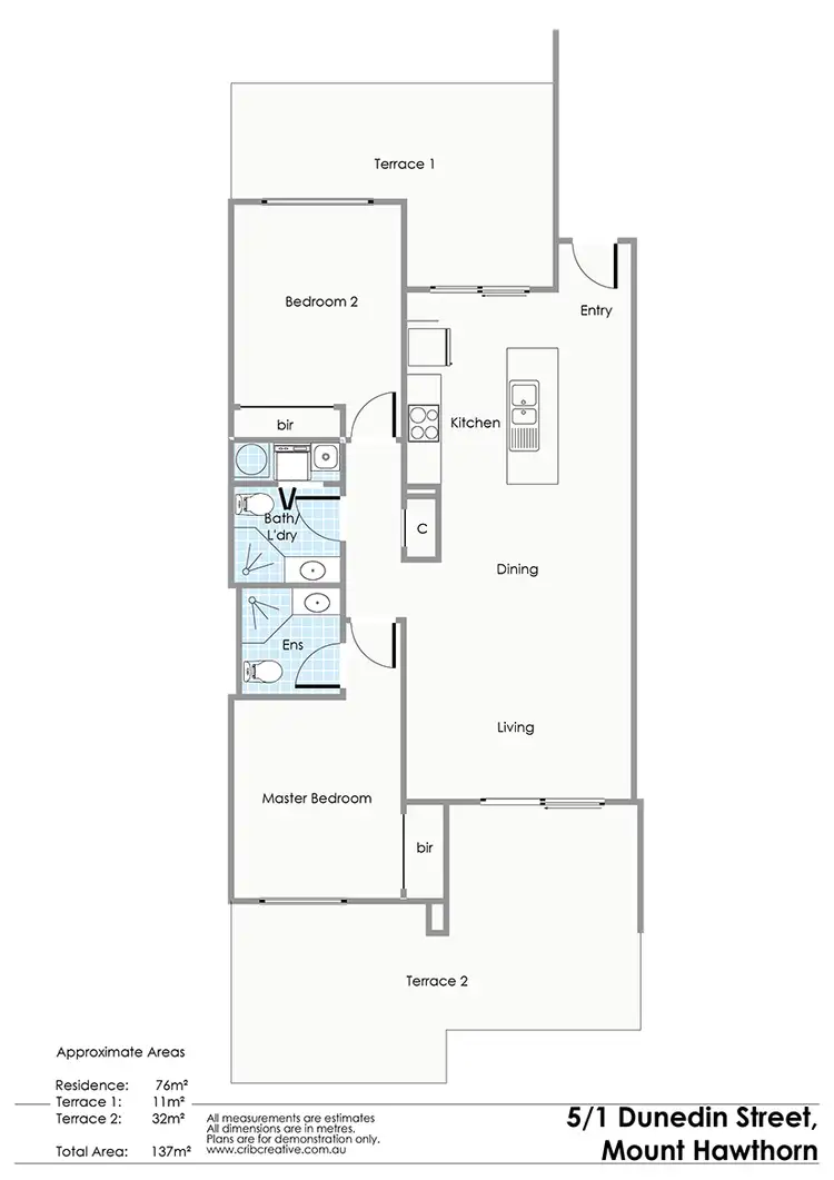 Floorplan of Homely apartment listing, 5/1 Dunedin Street, Mount Hawthorn WA 6016