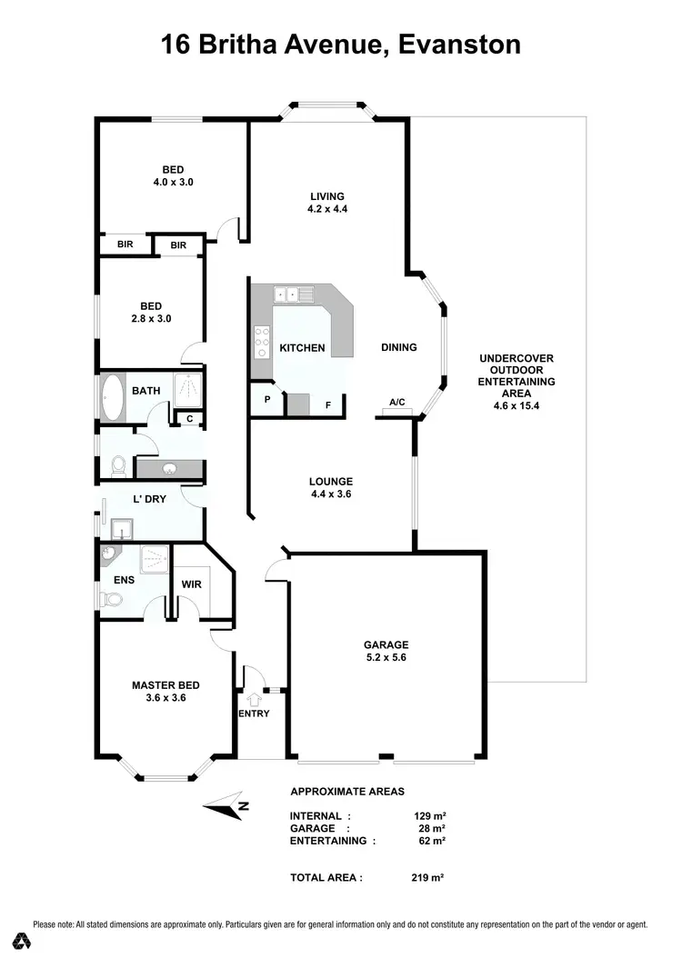 Floorplan of Homely house listing, 16 Britha Avenue, Evanston SA 5116
