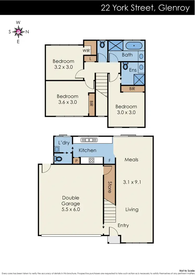 Floorplan of Homely townhouse listing, 2/22 York Street, Glenroy VIC 3046