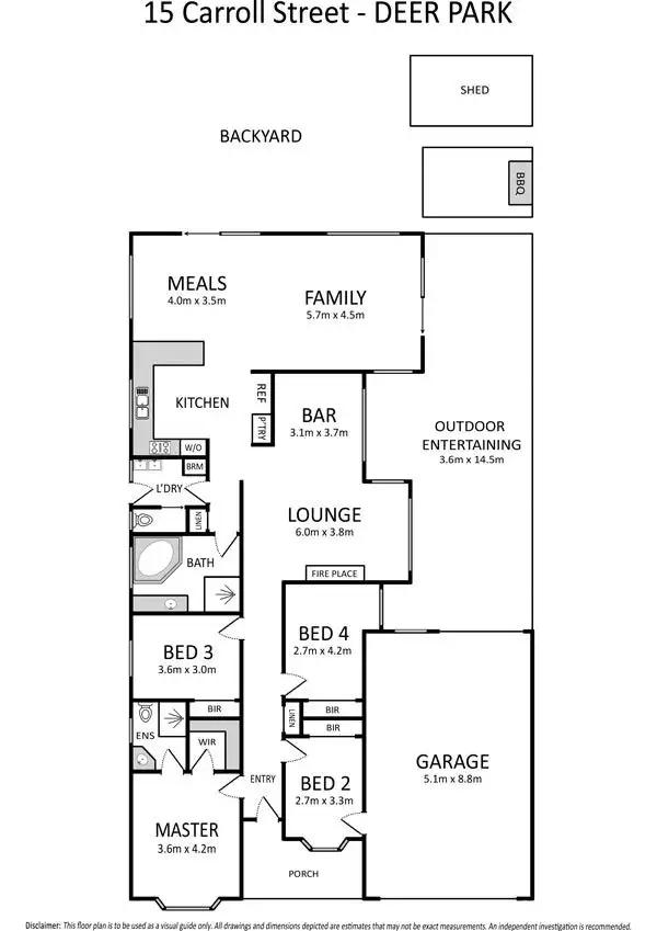 Floorplan of Homely house listing, 15 Carroll Street, Deer Park VIC 3023